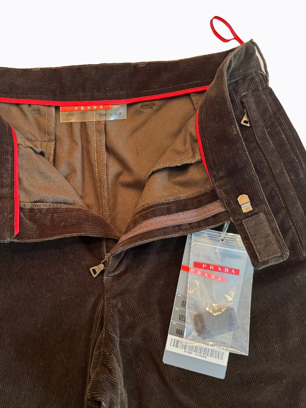 Mens Prada Linea Rossa Stretch Corduroy Pant